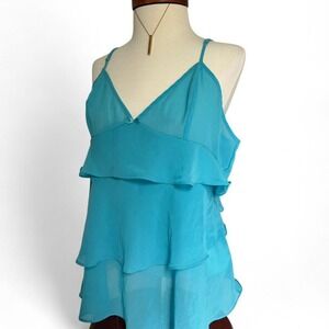Y2K Euro Summer Blue Ruffle layered Cami Top ✨